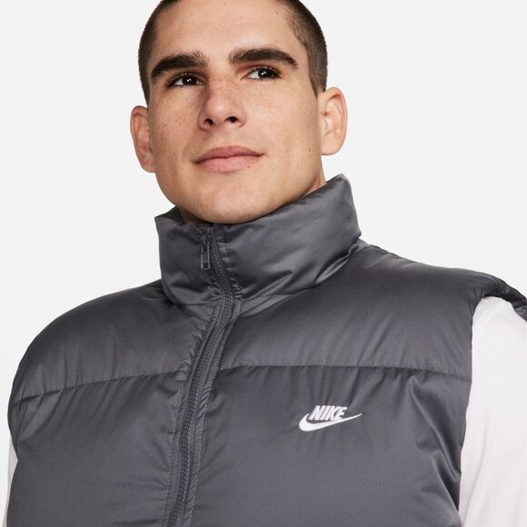 Nike Sportswear Club PrimaLoft Puffer Vest Grey Jacket Men's Large L Gilet New - Picture 8 of 14